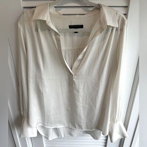 Women’s Snow White Satin Blouse Banana Republic Size L
